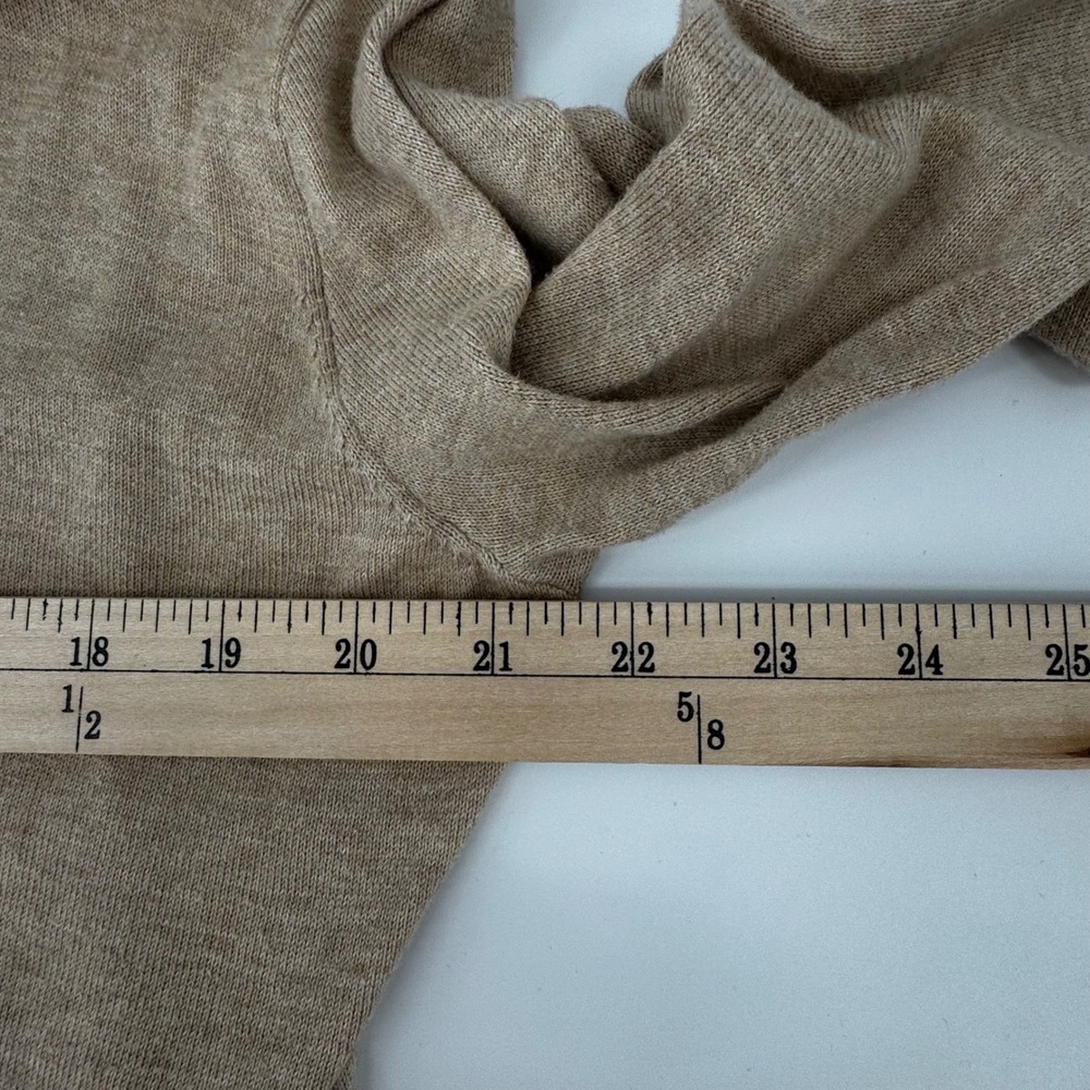 Polo Ralph Lauren Men V-Neck Sweater Tan Heather Pony Logo Sz Medium 100% Cotton - Picture 4 of 9